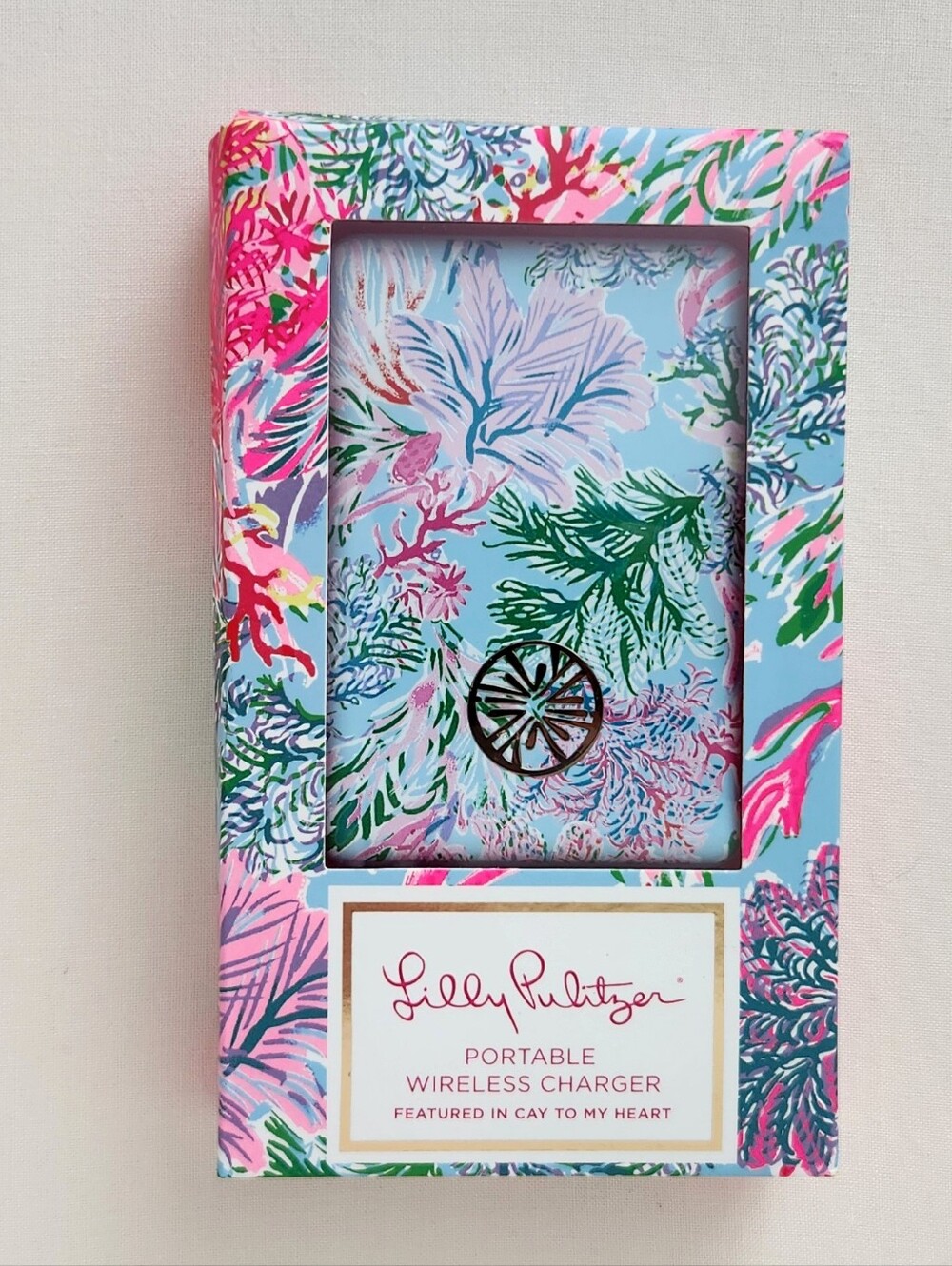Lilly Pulitzer Portable Wireless Charger Featured in Cay to My Heart, New in Box